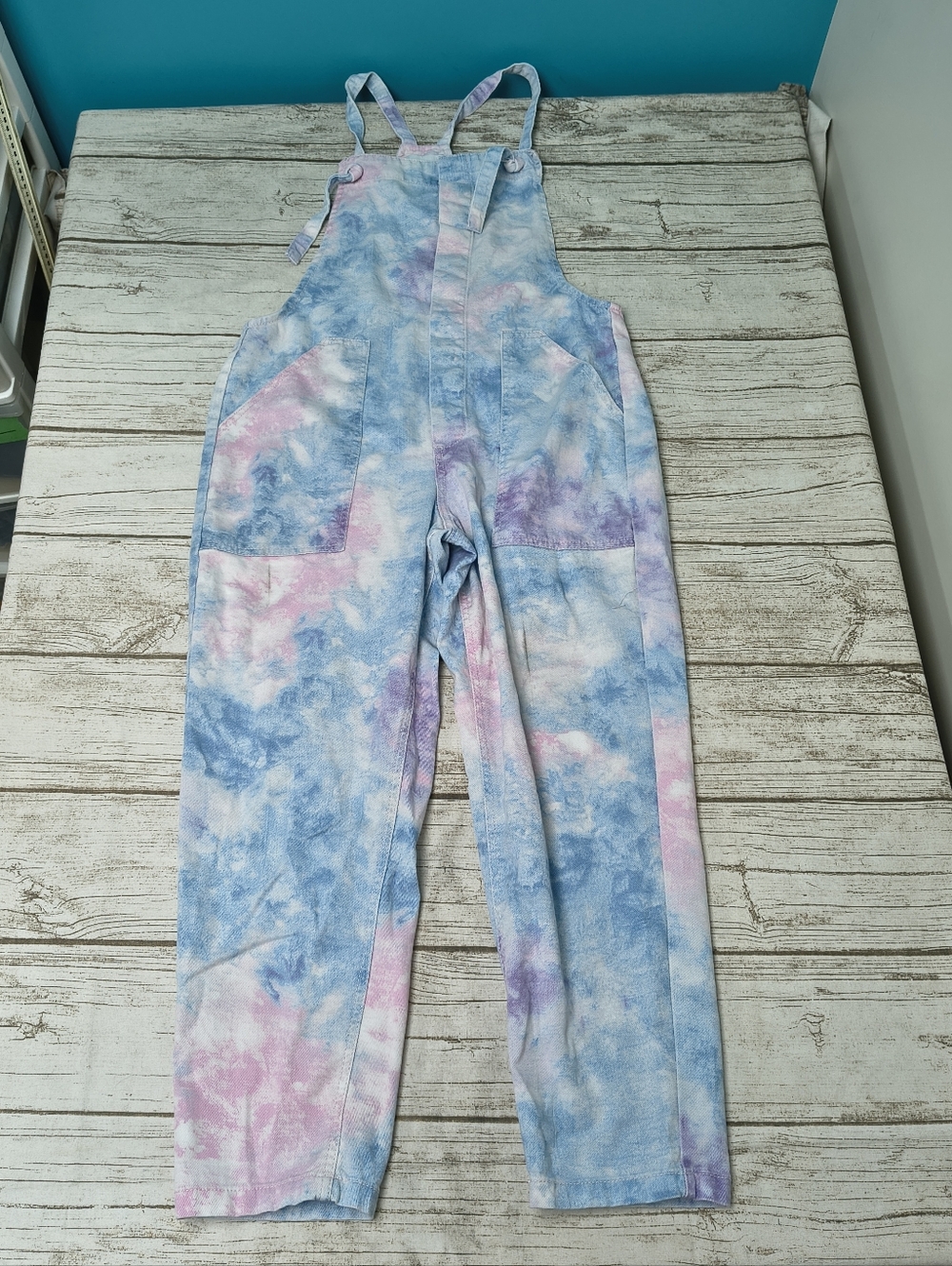 Jordache Cotton Candy Pink And Blue Tye Die Overalls Jumpsuit Size Small